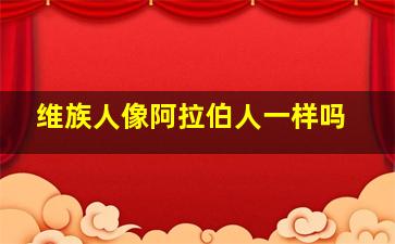 维族人像阿拉伯人一样吗