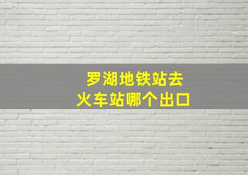 罗湖地铁站去火车站哪个出口