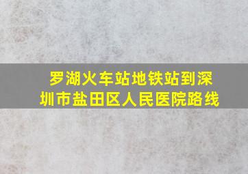 罗湖火车站地铁站到深圳市盐田区人民医院路线