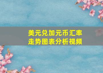 美元兑加元币汇率走势图表分析视频