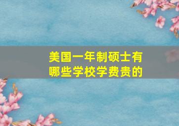 美国一年制硕士有哪些学校学费贵的