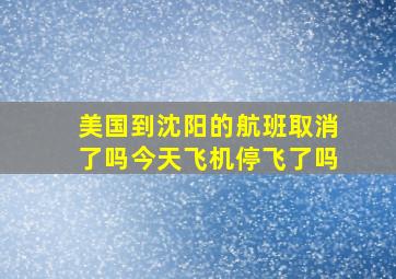 美国到沈阳的航班取消了吗今天飞机停飞了吗