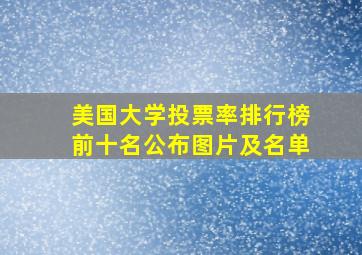 美国大学投票率排行榜前十名公布图片及名单