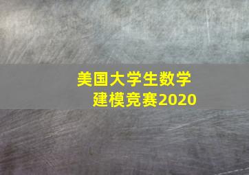 美国大学生数学建模竞赛2020