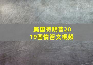 美国特朗普2019国情咨文视频