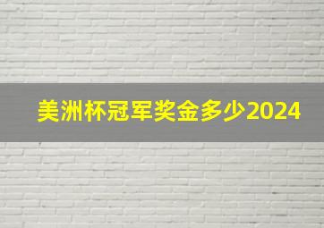 美洲杯冠军奖金多少2024