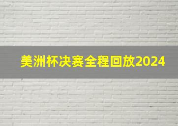 美洲杯决赛全程回放2024