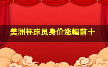 美洲杯球员身价涨幅前十