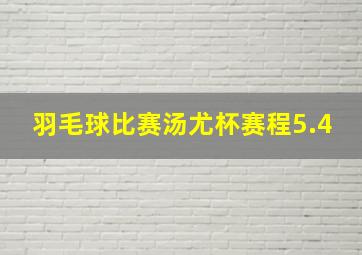 羽毛球比赛汤尤杯赛程5.4