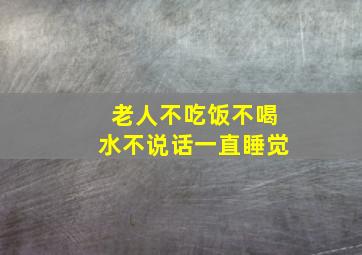 老人不吃饭不喝水不说话一直睡觉