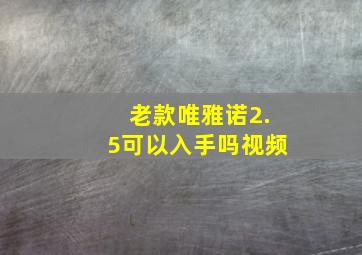 老款唯雅诺2.5可以入手吗视频