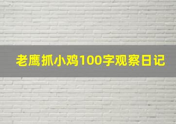 老鹰抓小鸡100字观察日记