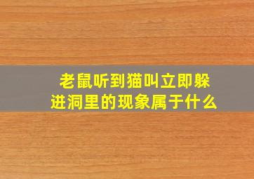 老鼠听到猫叫立即躲进洞里的现象属于什么