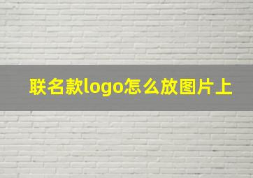 联名款logo怎么放图片上