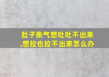 肚子胀气想吐吐不出来,想拉也拉不出来怎么办