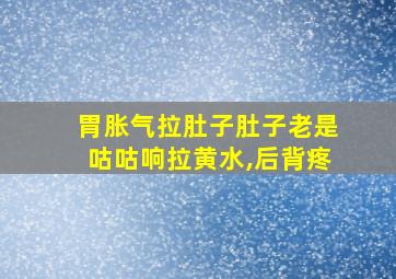 胃胀气拉肚子肚子老是咕咕响拉黄水,后背疼