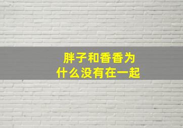 胖子和香香为什么没有在一起