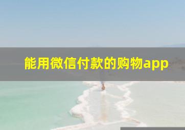 能用微信付款的购物app