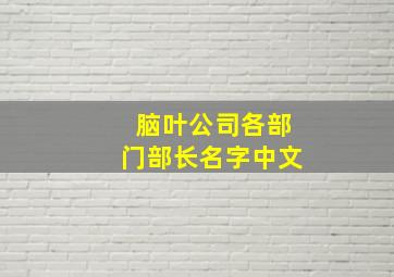 脑叶公司各部门部长名字中文