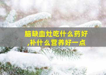 脑缺血灶吃什么药好,补什么营养好一点