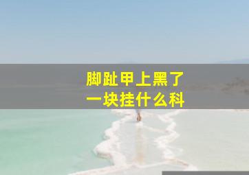 脚趾甲上黑了一块挂什么科