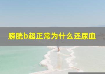 膀胱b超正常为什么还尿血