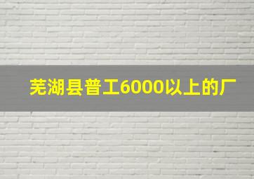 芜湖县普工6000以上的厂