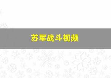 苏军战斗视频