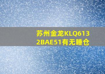 苏州金龙KLQ6132BAE51有无睡仓