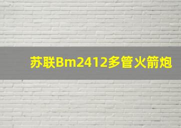 苏联Bm2412多管火箭炮