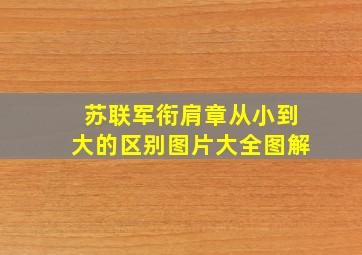 苏联军衔肩章从小到大的区别图片大全图解