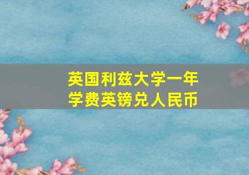 英国利兹大学一年学费英镑兑人民币