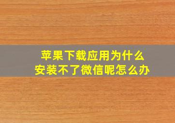 苹果下载应用为什么安装不了微信呢怎么办