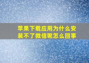 苹果下载应用为什么安装不了微信呢怎么回事