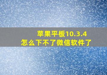 苹果平板10.3.4怎么下不了微信软件了