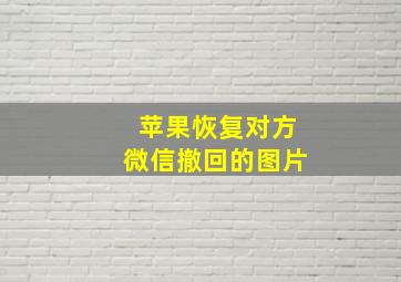 苹果恢复对方微信撤回的图片