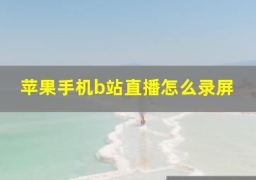 苹果手机b站直播怎么录屏