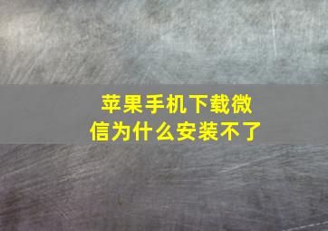 苹果手机下载微信为什么安装不了