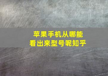 苹果手机从哪能看出来型号呢知乎