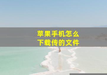 苹果手机怎么下载传的文件