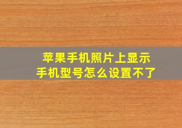 苹果手机照片上显示手机型号怎么设置不了