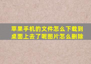 苹果手机的文件怎么下载到桌面上去了呢图片怎么删除