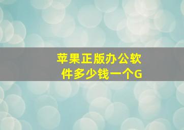 苹果正版办公软件多少钱一个G