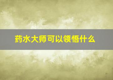 药水大师可以领悟什么