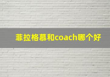 菲拉格慕和coach哪个好