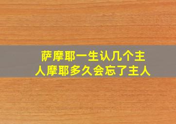 萨摩耶一生认几个主人摩耶多久会忘了主人