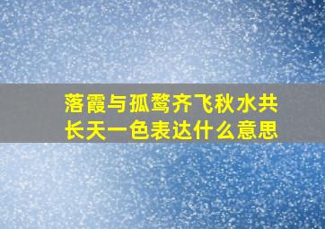 落霞与孤鹜齐飞秋水共长天一色表达什么意思