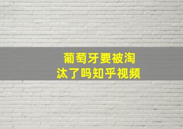 葡萄牙要被淘汰了吗知乎视频