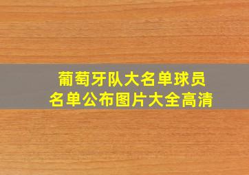 葡萄牙队大名单球员名单公布图片大全高清