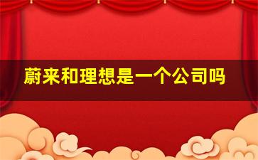 蔚来和理想是一个公司吗